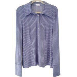 Danielle Bernstein Button Down Pinstripe Top
